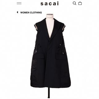 sacai - sacai ニットベスト 1 黒×ネイビー の通販 by ちおりん's shop ...