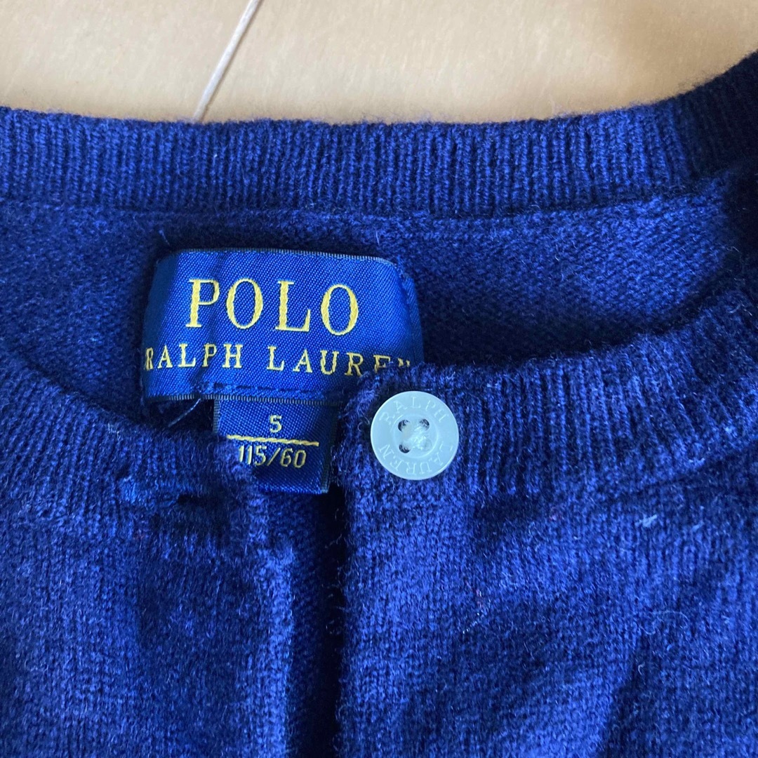 POLO RALPH LAUREN(ポロラルフローレン)の難あり115センチラルフカーディガン キッズ/ベビー/マタニティのキッズ服女の子用(90cm~)(カーディガン)の商品写真