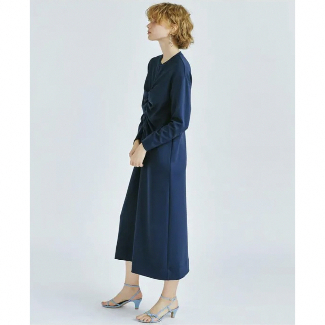 LANVIN en Bleu 定価2.3万 フロントギャザーワンピース ネイビー 2