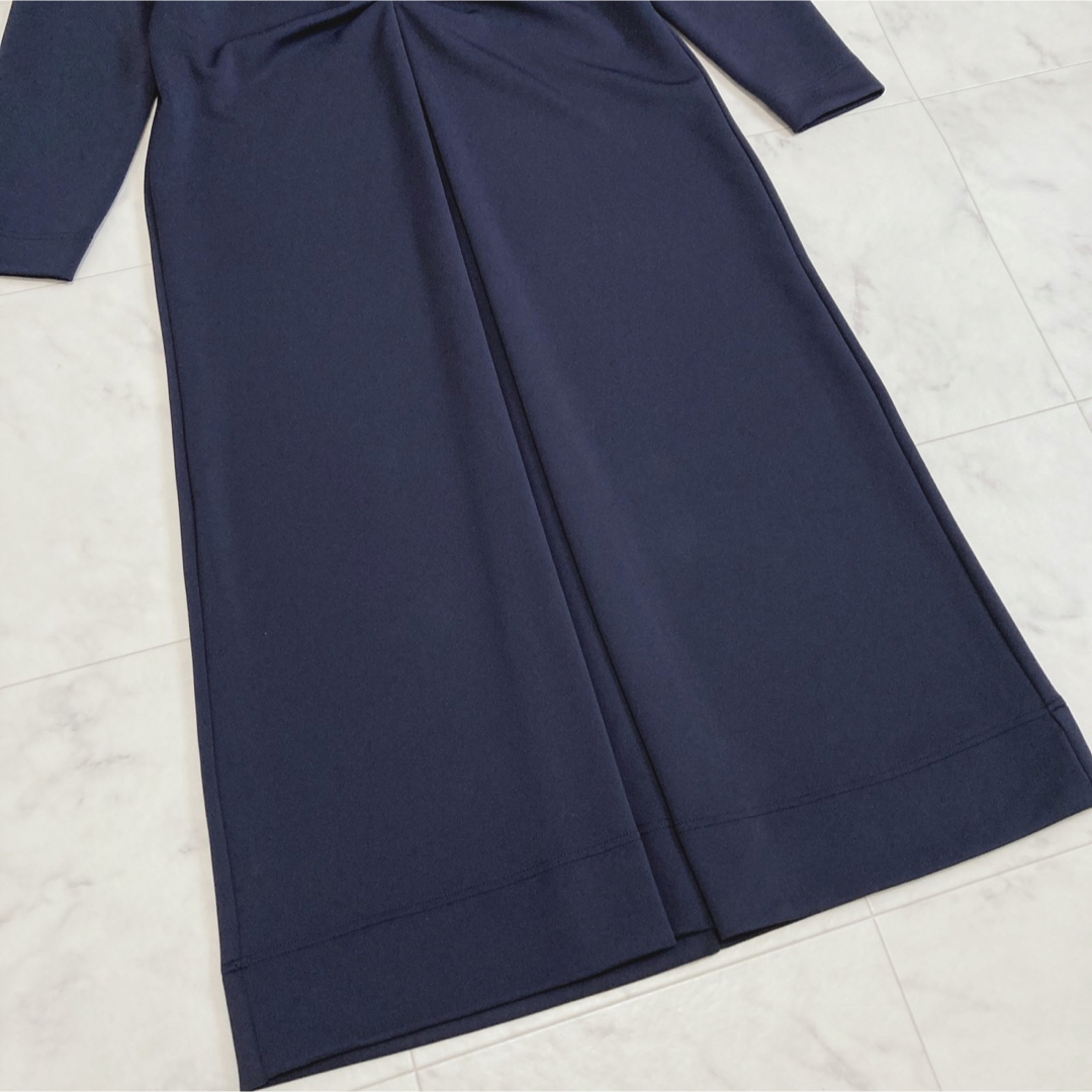 LANVIN en Bleu 定価2.3万 フロントギャザーワンピース ネイビー 5