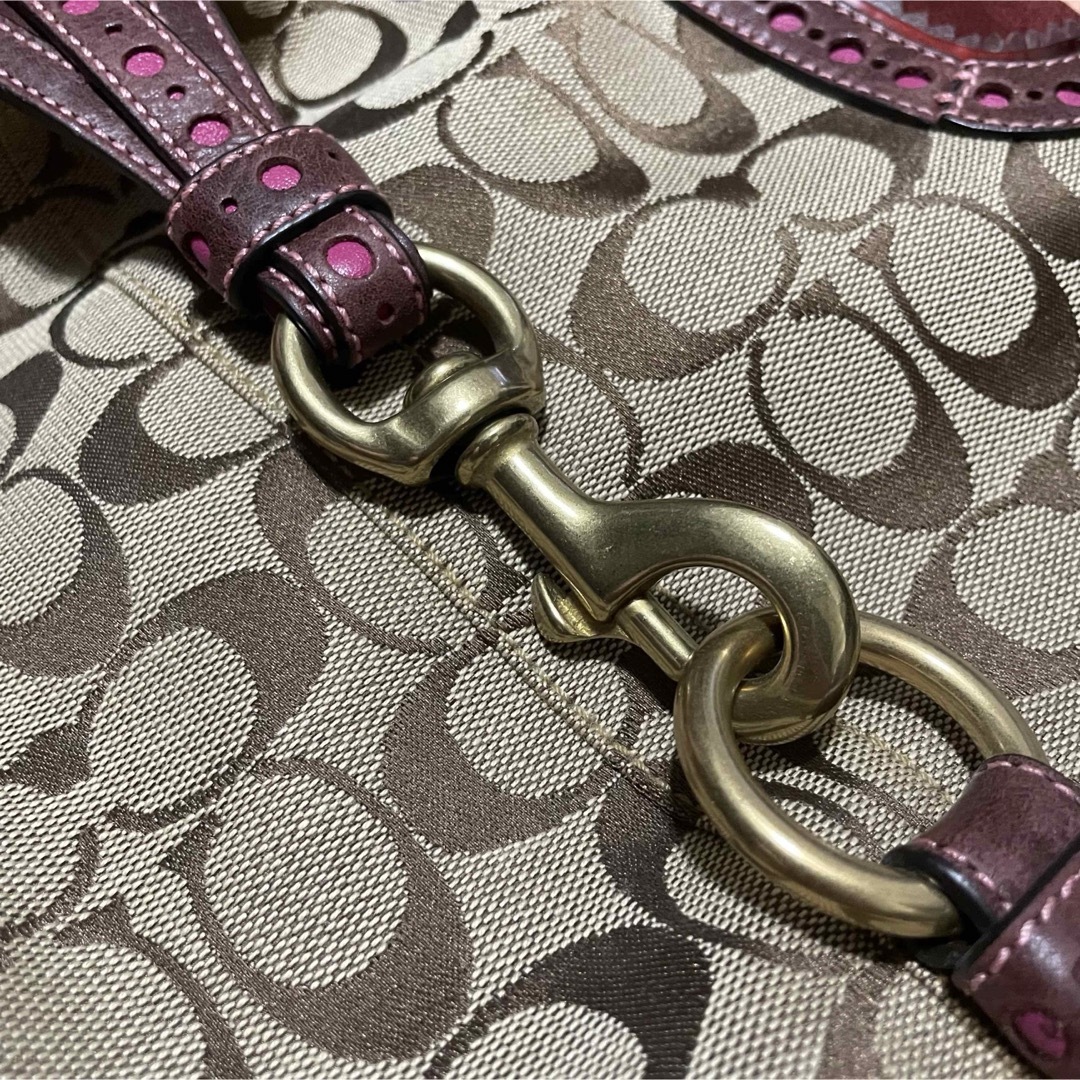 COACH(コーチ)のCOACH【美品】レザー スエード ロゴ トートバッグ レディースのバッグ(トートバッグ)の商品写真