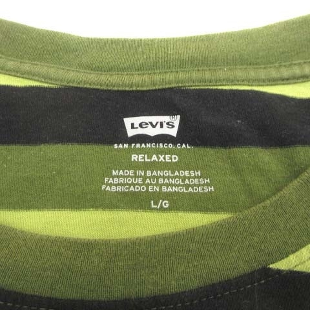 Levi's(リーバイス)のリーバイス  Tシャツ 長袖 ボーダー ワンポイント コットン 緑系 L メンズのトップス(Tシャツ/カットソー(七分/長袖))の商品写真