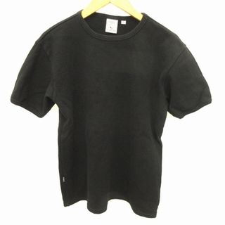 アヴィレックス(AVIREX)のアヴィレックス Tシャツ 半袖 ワッフル ロゴ コットン ブラック 黒 L(Tシャツ/カットソー(半袖/袖なし))