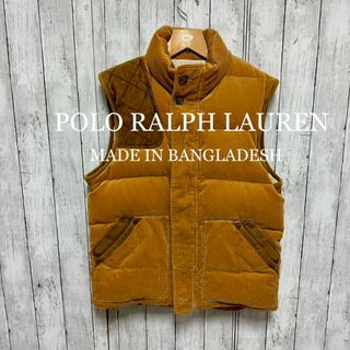 ラルフローレン☆ダウンベスト　コーデュロイ　レザー　ブラウン　ポロ　Ralph