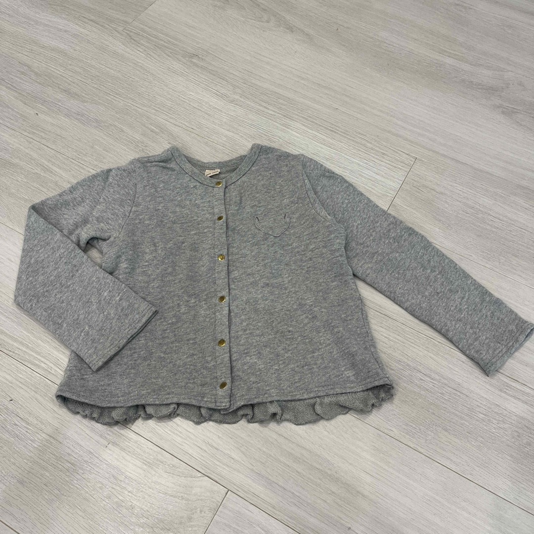 petit main(プティマイン)のpetite main スウェット　カーディガン キッズ/ベビー/マタニティのキッズ服女の子用(90cm~)(カーディガン)の商品写真