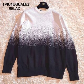1PIU1UGUALE3 RELAX 綿 ニット セーター SM 白 黒 極美品