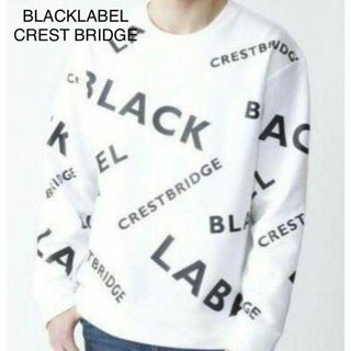 ブラックレーベルクレストブリッジ(BLACK LABEL CRESTBRIDGE)の【BLACKLABEL CRESTBRIDGE】ロゴ トレーナー 白(スウェット)