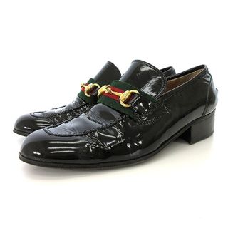 グッチ(Gucci)のグッチ オールド シェリーライン ホースビット ローファー エナメル 39(ローファー/革靴)