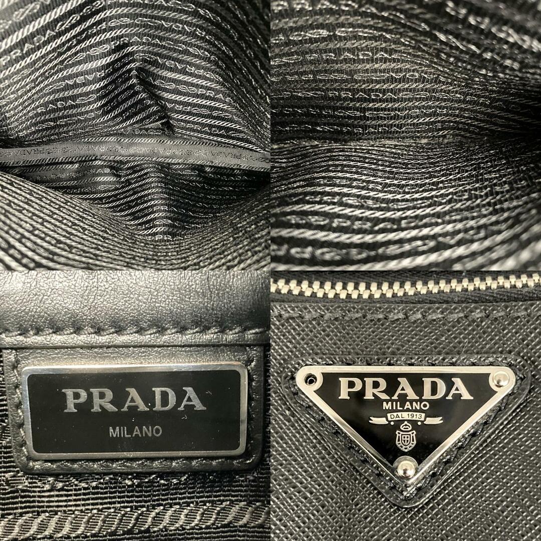 美品 PRADA プラダ トートバッグ サフィアーノ ハンドバッグ トライアングルロゴ ブラック 黒 レザー レディース メンズ ファッション USED 8