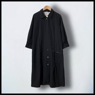 MHL. MARGARET HOWELL エムエイチエルマーガレットハウエル 20AW JAPANESE WOOL SHIRTING コットンリネンシャツワンピース ブラック 1