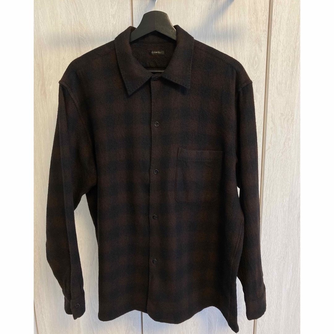 HM様専用】COMOLI ウールチェックオープンカラーシャツ サイズ3 HM様専用】COMOLI ウールチェックオープンカラーシャツ サイズ3