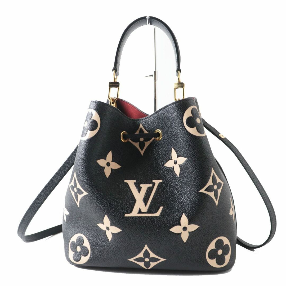 美品◎フランス製 LOUIS VUITTON ルイヴィトン M45497 ネオノエ MM モノグラム アンプラント レザー 2WAY  ハンド／ショルダーバッグ 黒