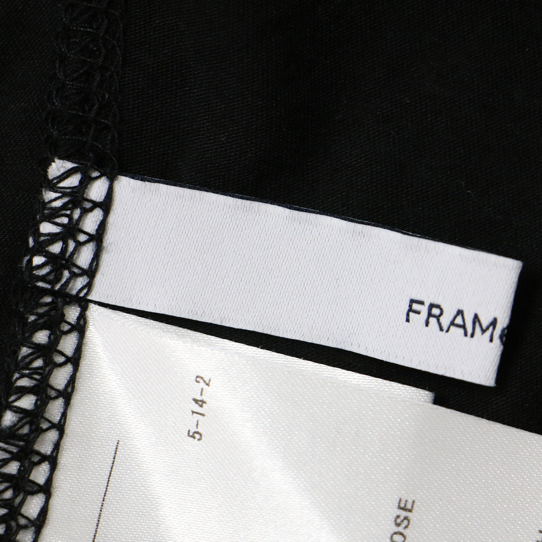 FRAMe WORK フレームワーク カットソー Tシャツ ロンT トップス ブラック 黒 FREE プルオーバー ボートネック 長袖 シアー 透け カットオフ コットン 綿 セルロース 22秋冬 おしゃれ シンプル 無地 きれいめ 大人女子 ブランド ベーシック【レディース】