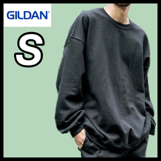 ギルタン(GILDAN)の新品未使用 ギルダン 8oz プルオーバー 無地トレーナー 裏起毛 黒 S(スウェット)