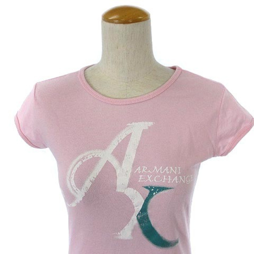 ARMANI EXCHANGE(アルマーニエクスチェンジ)のアルマーニエクスチェンジ Tシャツ カットソー 半袖 ロゴ プリント ピンク S レディースのトップス(Tシャツ(半袖/袖なし))の商品写真