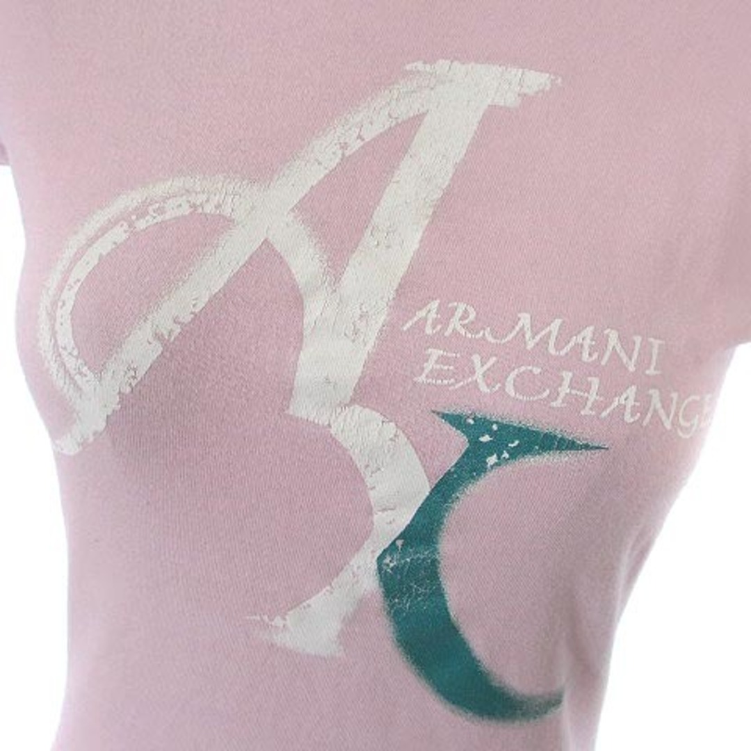 ARMANI EXCHANGE(アルマーニエクスチェンジ)のアルマーニエクスチェンジ Tシャツ カットソー 半袖 ロゴ プリント ピンク S レディースのトップス(Tシャツ(半袖/袖なし))の商品写真