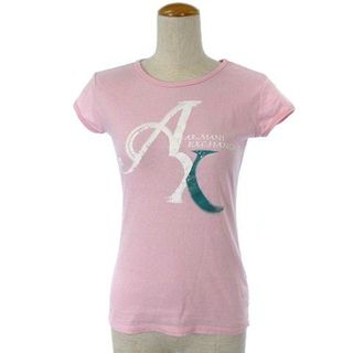 アルマーニエクスチェンジ(ARMANI EXCHANGE)のアルマーニエクスチェンジ Tシャツ カットソー 半袖 ロゴ プリント ピンク S(Tシャツ(半袖/袖なし))