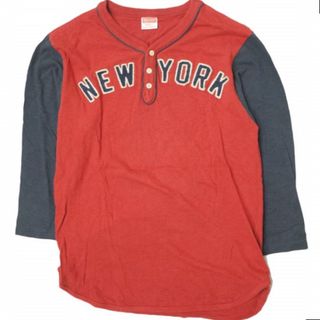 CHESWICK x BEAMS BOY チェスウィック ビームスボーイ 別注 NEW YORK TEE ベースボールTシャツ S RED/NAVY 七分袖 ヘンリーネック トップス【中古】【CHESWICK × BEAMS BOY】(Tシャツ(長袖/七分))