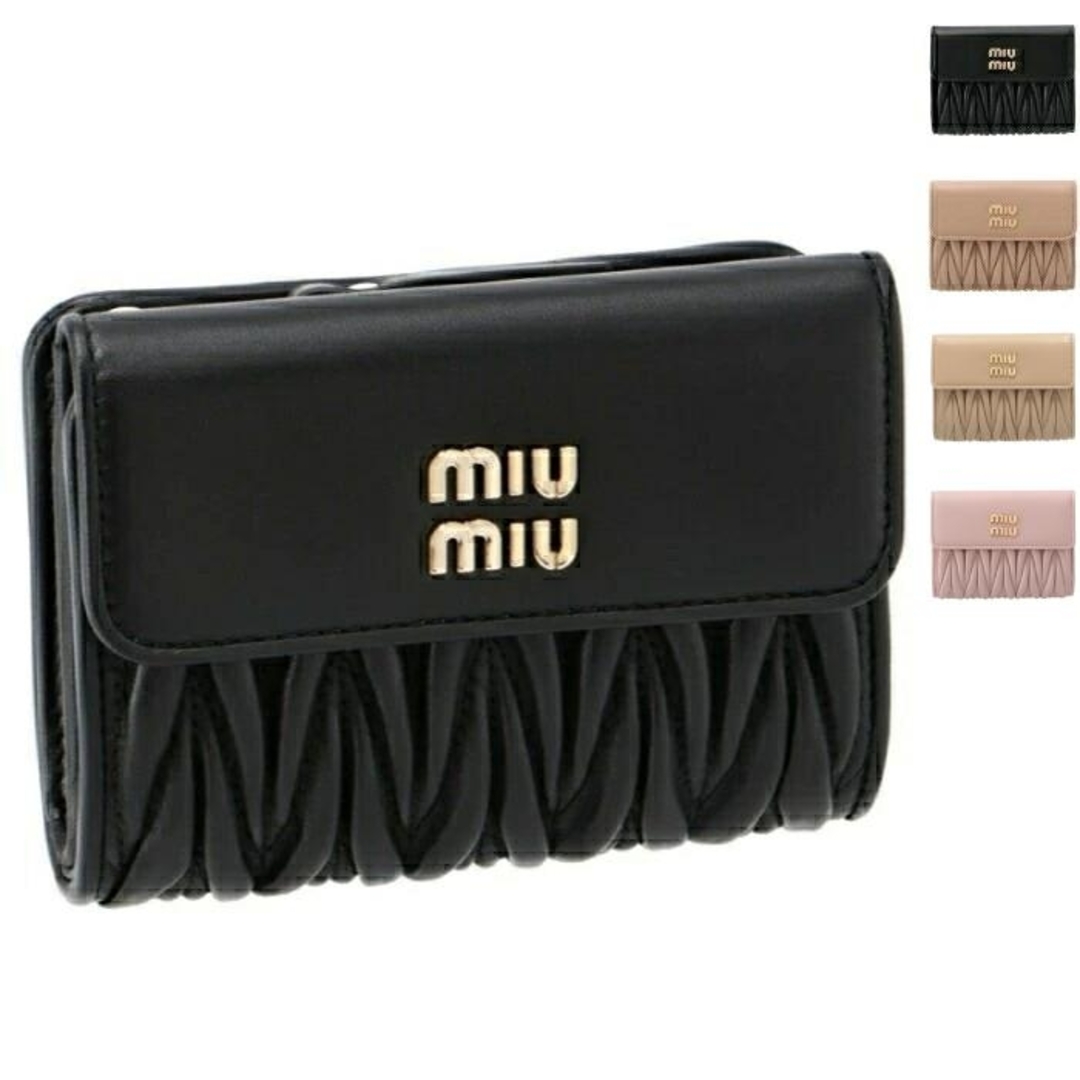 ミュウミュウ MIU MIU 財布 二つ折り マテラッセ 折りたたみ 二つ折り財布 5ML002 2FPP | フリマアプリ ラクマ