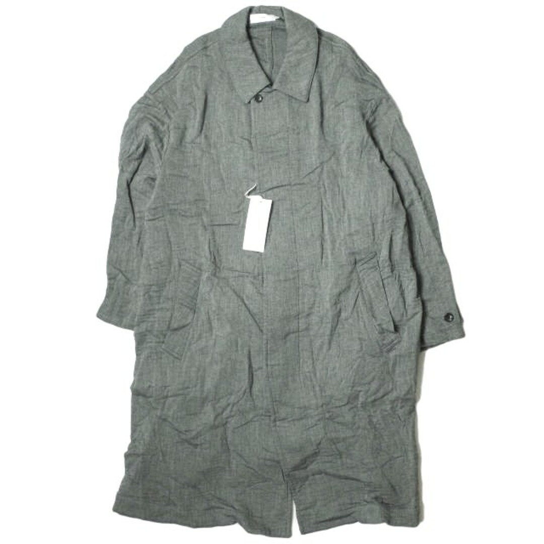 Graphpaper グラフペーパー 日本製 Gauze Oversized Soutien Collar Coat ガーゼオーバーサイズステンカラーコート GU191-10038 2 D.GRAY アウター【新古品】【中古】【Graphpaper】 メンズのジャケット/アウター(ステンカラーコート)の商品写真