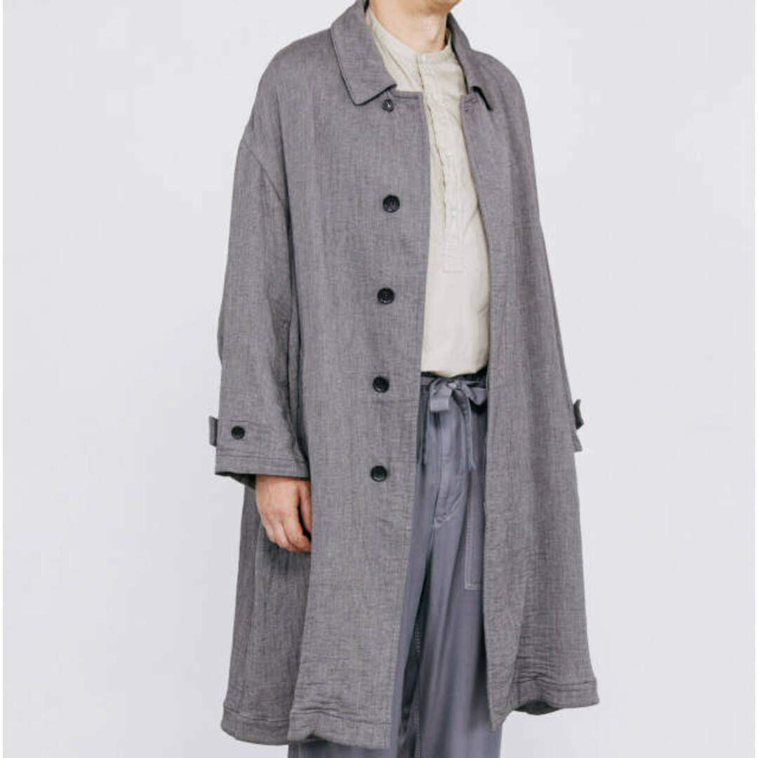 Graphpaper グラフペーパー 日本製 Gauze Oversized Soutien Collar Coat ガーゼオーバーサイズステンカラーコート GU191-10038 2 D.GRAY アウター【新古品】【中古】【Graphpaper】 メンズのジャケット/アウター(ステンカラーコート)の商品写真