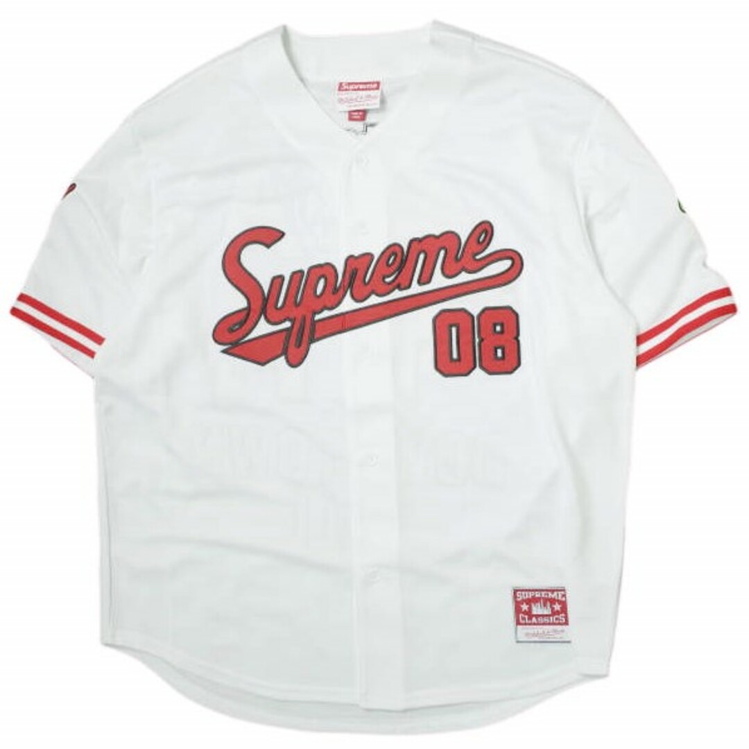 約545cm身幅SUPREME シュプリーム 23AW Mitchell & Ness Downtown Hell Baseball Jersey ダウンタウンヘルベースボールジャージ L WHITE WEEK5 半袖 ベースボールシャツ トップス【新古品】【SUPREME】