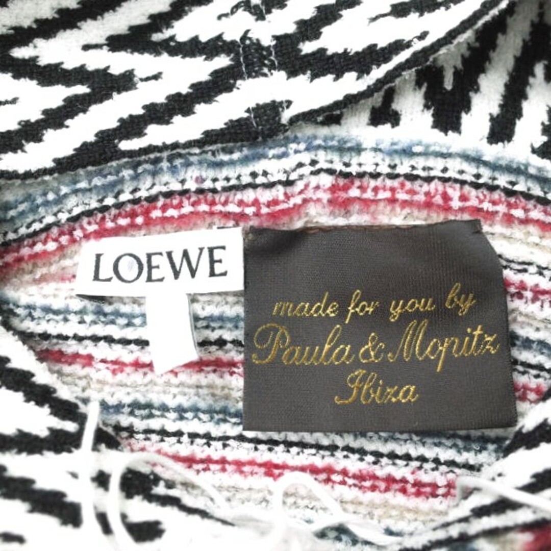 LOEWE(ロエベ)のLOEWE x Paula's Ibiza ロエベ パウラズ イビザ 別注 イタリア製 MULTICOLOUR KNIT HOODIE マルチボーダーフリンジニットパーカー H3299000SM M MULTICOLOR プルオーバー ネックレス トップス【中古】【LOEWE × Paula's Ibiza】 メンズのトップス(パーカー)の商品写真