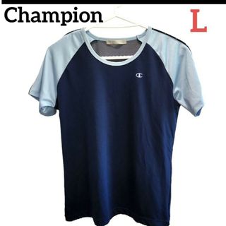 Champion - チャンピオン　Tシャツ　Lサイズ　刺繍ロゴ入り　スポーツ　テニス　レジャー