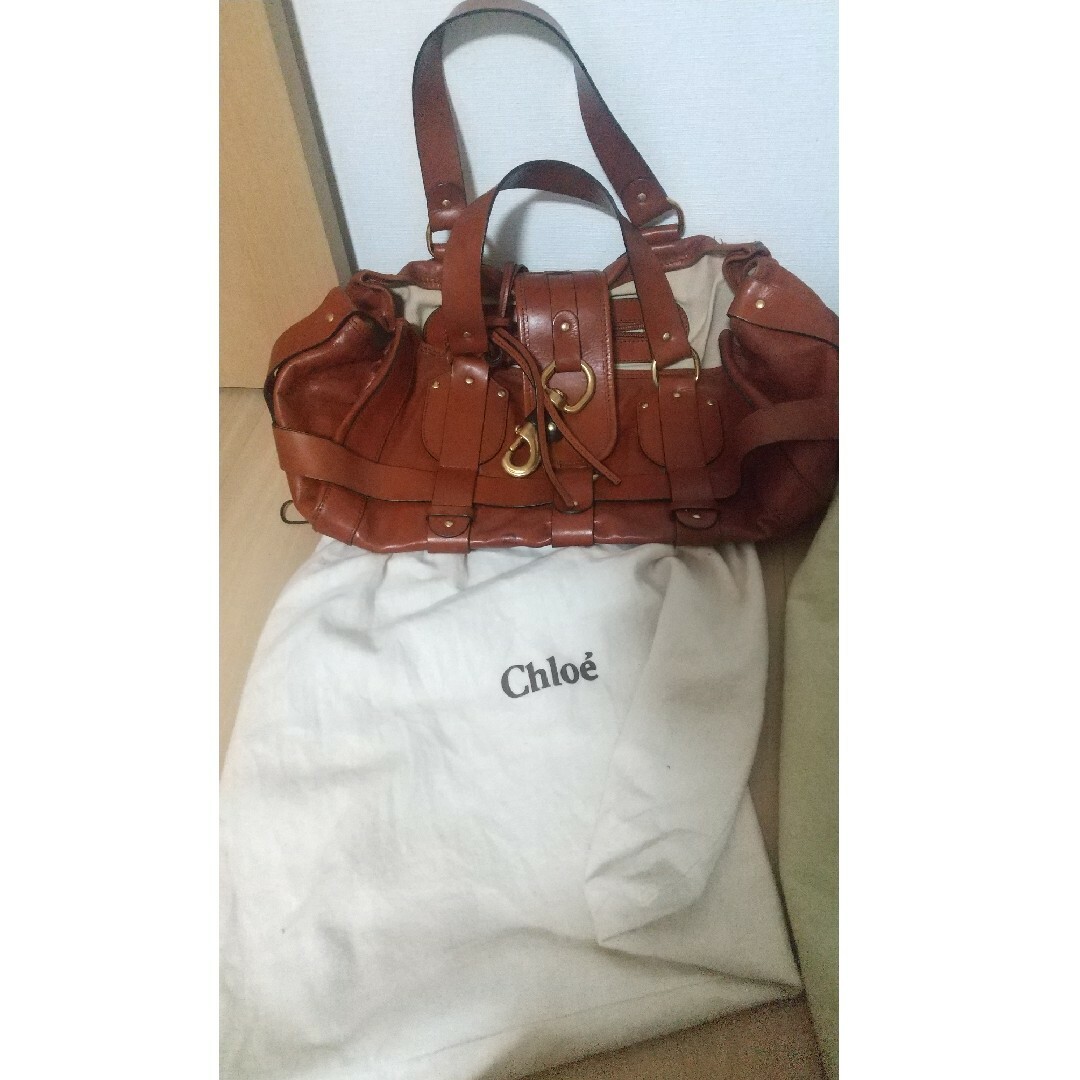 Chloe クロエ ケララ ハンドバッグ キャメル ブラウン 美品 財布-