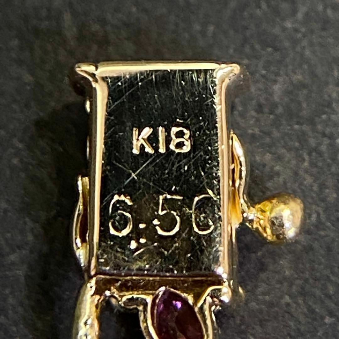 K18　天然ルビー　テニスブレスレット　6.50ct　18金　豪華　7月誕生石 レディースのアクセサリー(ブレスレット/バングル)の商品写真