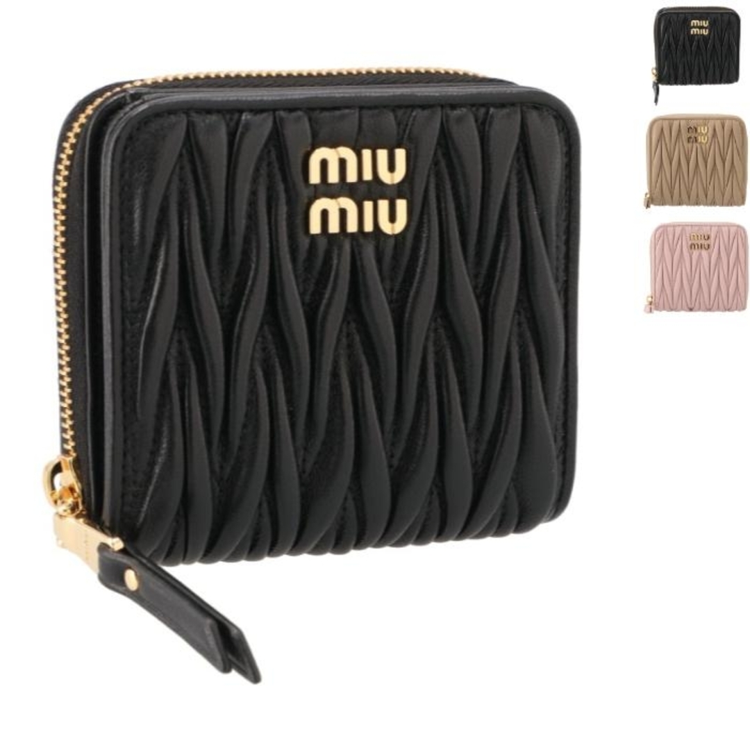 ミュウミュウ MIU MIU マテラッセ 財布 二つ折りスモール 二つ折り財布 2023年秋冬新作 5ML522 2FPP