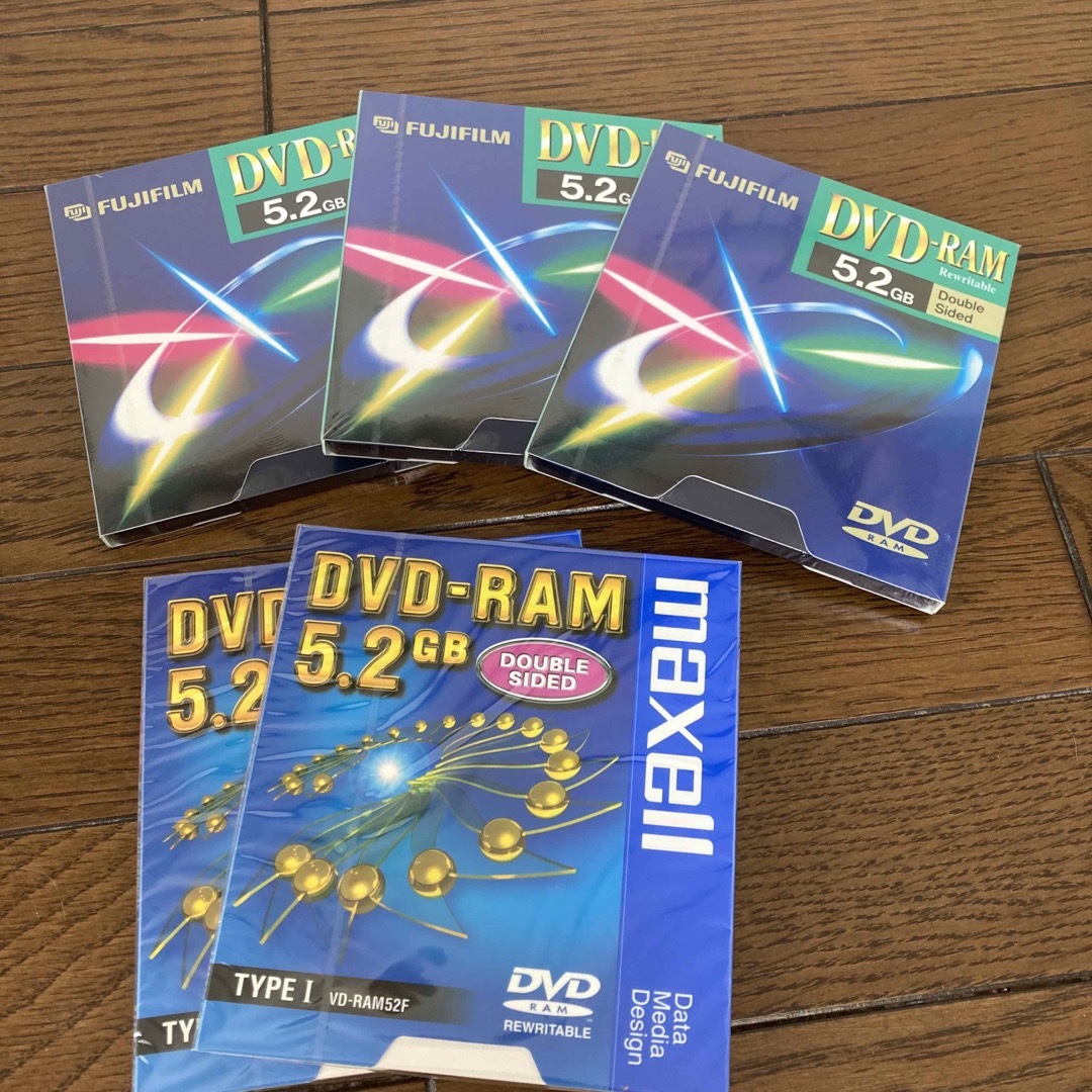 富士フイルム(フジフイルム)のFUJI FILM DVD-RAM5.2A maxell 全部で5枚セット スマホ/家電/カメラのテレビ/映像機器(その他)の商品写真