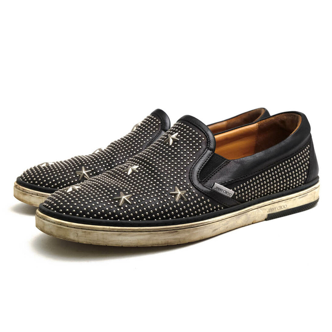 ジミーチュウ/Jimmy Choo シューズ スニーカー 靴 ローカット メンズ 男性 男性用レザー 革 本革 ブラック 黒 141 GROVE グローブ スタースタッズ スリッポン | フリマアプリ ラクマ