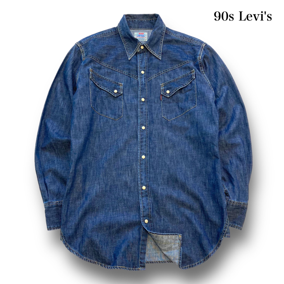 【Levi's】90s リーバイス デニムウエスタンシャツ ロングホーンモデル