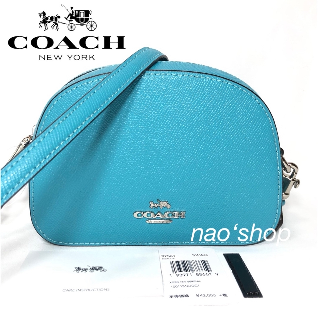 【新品】COACH コーチ ショルダーバッグ ミニ セレナ クロスボディ アクア