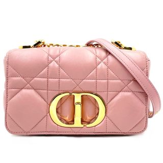 クリスチャンディオール(Christian Dior)のChristian Dior クリスチャンディオール ショルダーバッグ CARO カロ スモール CDロゴ マクロカナージュ キルティング 斜め掛け 肩掛け M9241UWHC_M81P レザー    ピンク ゴールド金具 レディース 人気【中古品】(ショルダーバッグ)