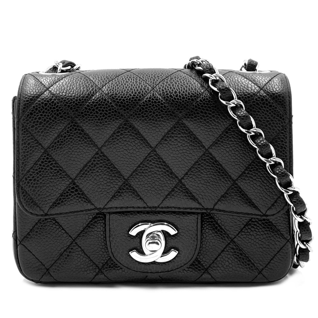 【限定価格】CHANEL シャネル ショルダーバッグ ミニマトラッセ Mini Matelasse チェーンショルダー ターンロック ココマーク ココ かばん 鞄  キャビアスキン   ブラック 黒 シルバー金具 レディース 美品【品】