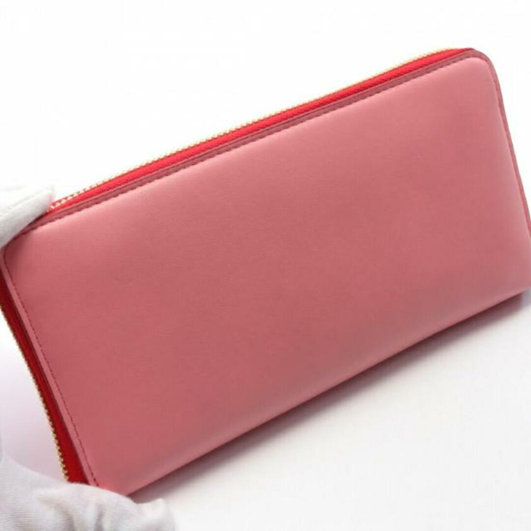 ZIP WALLET BICOLOR ラウンドファスナー長財布 フェイクレザー ピンク