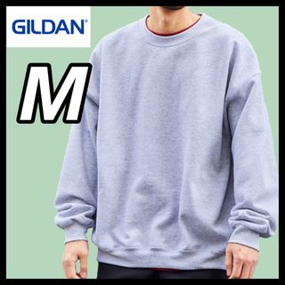 ギルタン(GILDAN)の新品未使用 ギルダン 8oz プルオーバー 無地トレーナー 裏起毛 グレー M(スウェット)