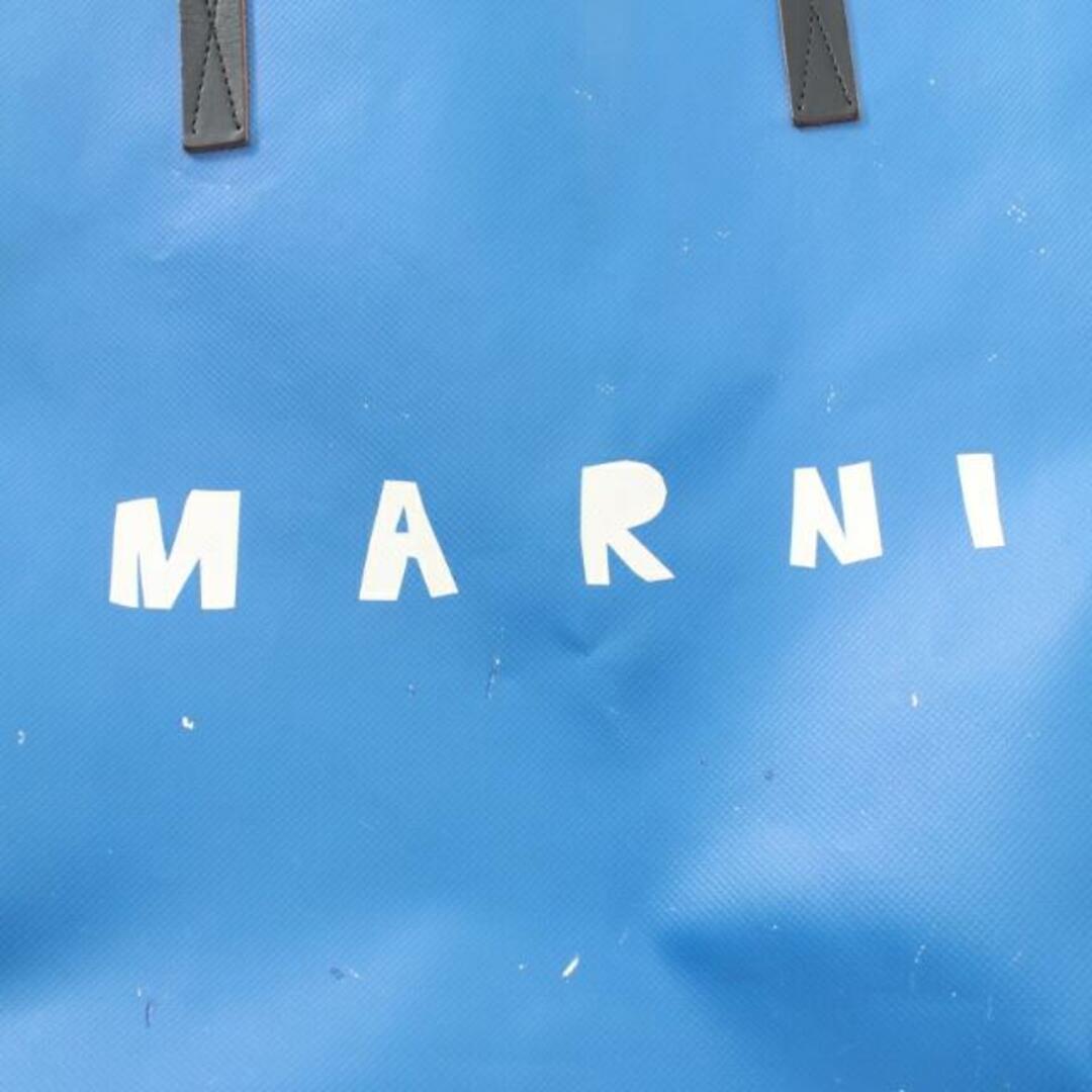 マルニロゴ TRIBECA ショッピングバッグ ショルダーバッグ トートバッグ PVC レザー ブルー オフホワイト ブラック