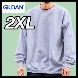 ギルタン(GILDAN)の新品未使用 ギルダン 8oz プルオーバー 無地トレーナー 裏起毛 グレー2XL(スウェット)