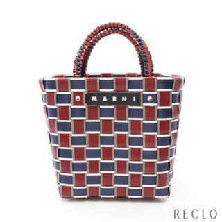 マルニ(Marni)のMARNI MARKET TAPE BASKET BAG マルニマーケット テープバスケットバッグ ハンドバッグ トートバッグ ポリプロピレン レザー ネイビー マルチカラー(トートバッグ)