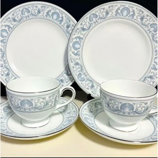 ウェッジウッド(WEDGWOOD)のウェッジウッド　ドルフィンホワイト　リーカップ  トリオ　⑤⑥(食器)