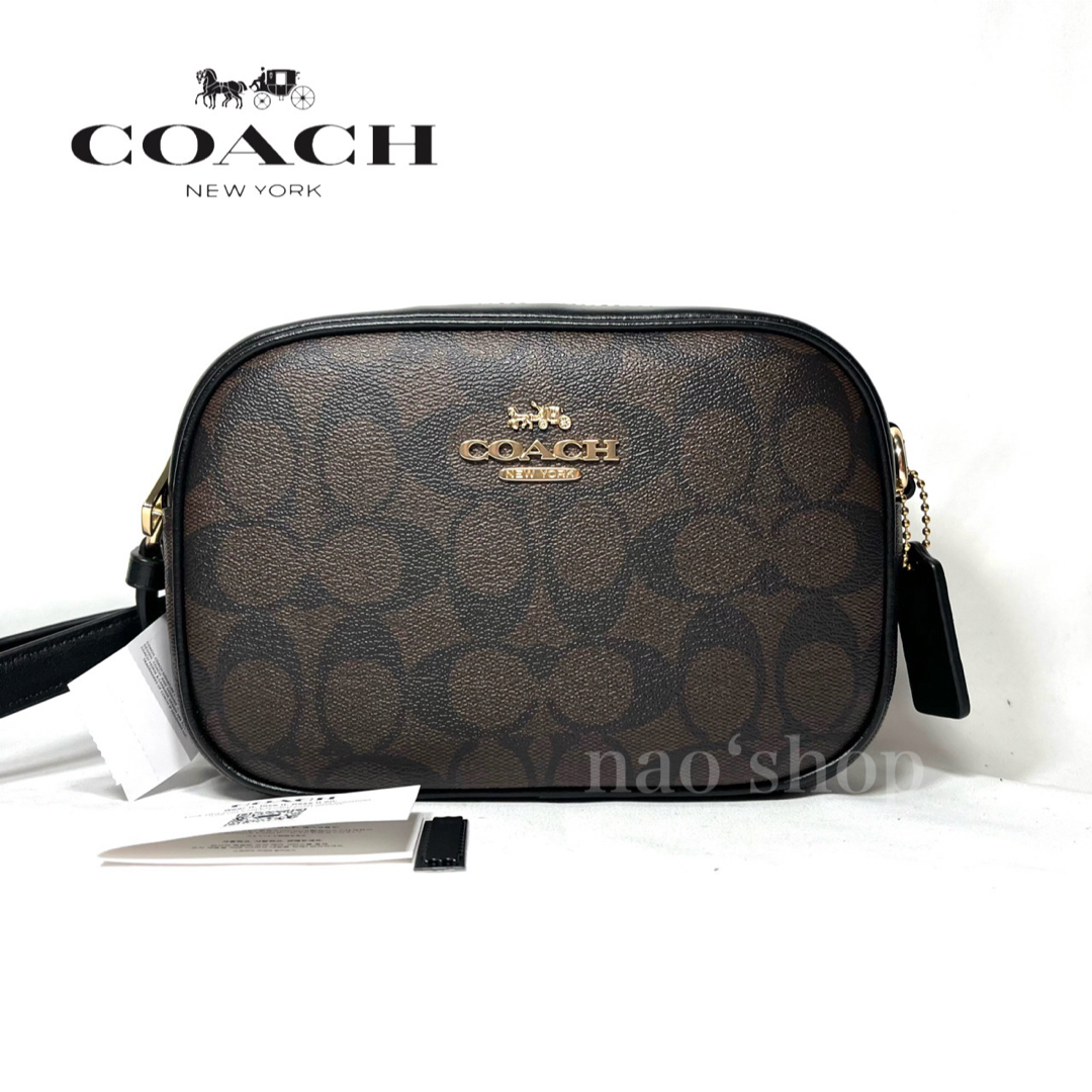 【新品】COACH ミニ ジェイミー カメラバッグ シグネチャー ブラウン | フリマアプリ ラクマ