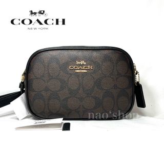 コーチ(COACH)の【新品】COACH ミニ ジェイミー カメラバッグ シグネチャー ブラウン(ショルダーバッグ)