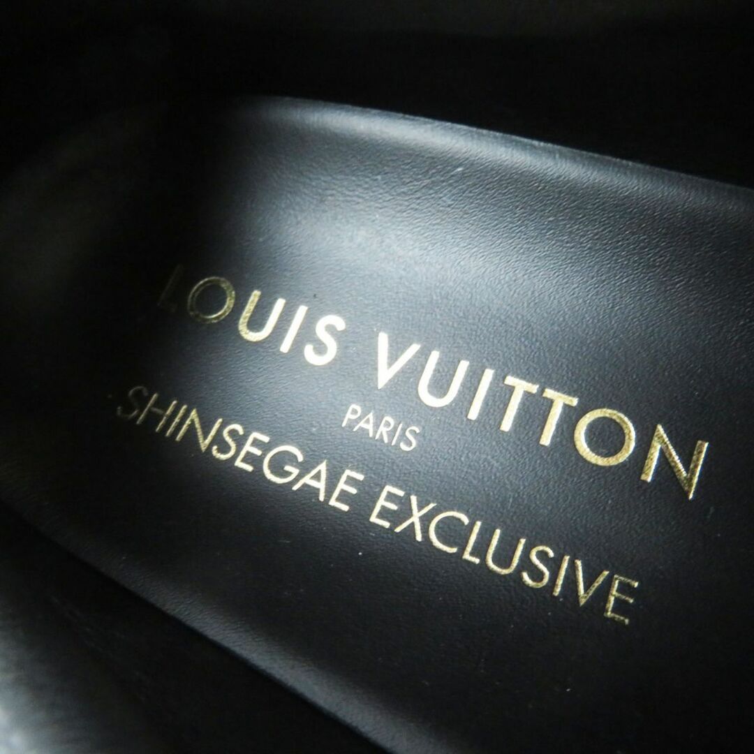 未使用品◎イタリア製 LOUIS VUITTON SHINSEGAE EXCLUSIVE レディース ビジュー付き レザー スニーカー ブラック 黒 36 1/2