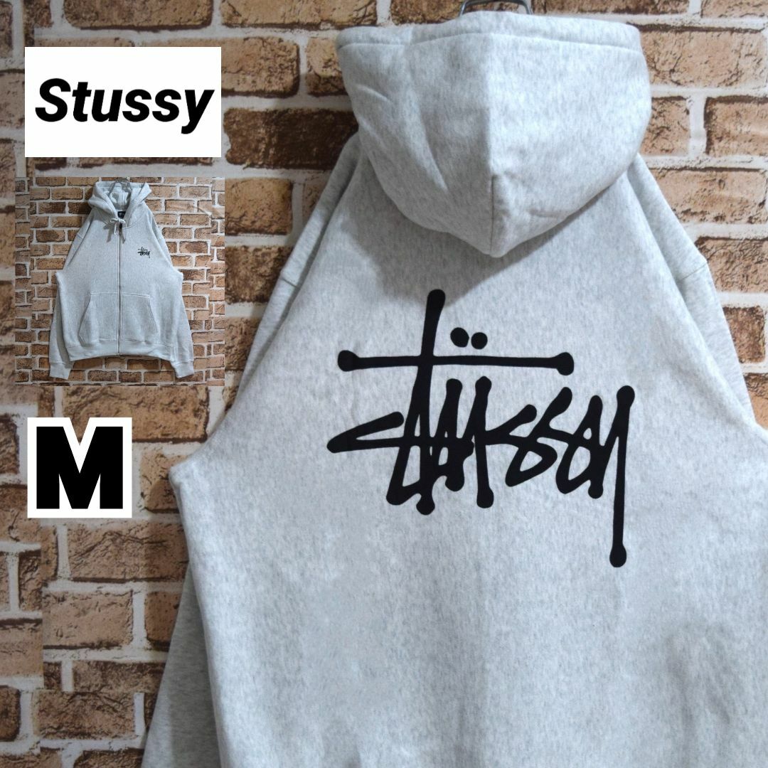 STUSSY   《ステューシー》正規・新品タグ ビッグロゴ グレー M