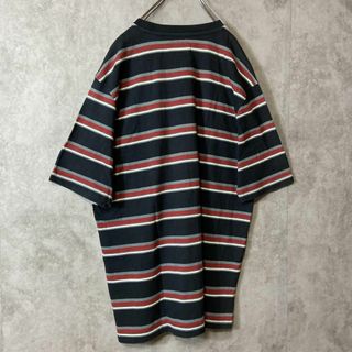 STUSSY - 【人気ボーダー、ワンポイント刺繍ロゴ】stussy古着Tシャツ黒