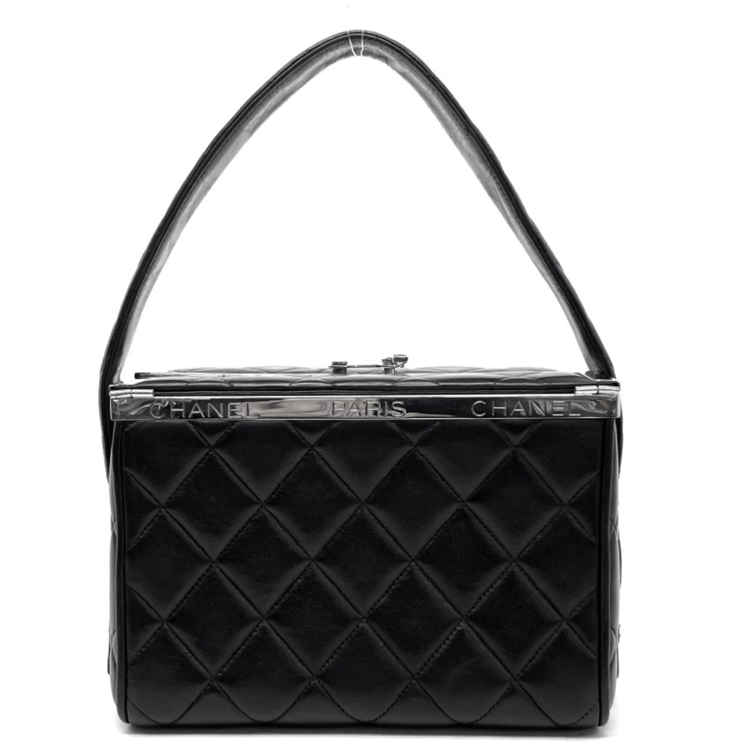CHANEL シャネル バニティ ハンドバッグ ポーチ ブラック ラムスキン-