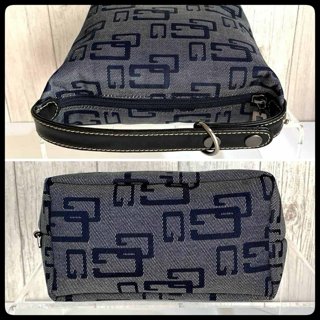 GUESS ゲス ポーチ 化粧バッグ バニティバッグ ネイビー 【美品】